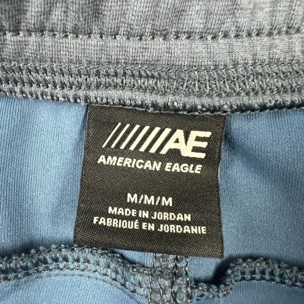 American Eagle Mens M Blue Active 24/7 Jogger Pants Zipper Pockets Stretch